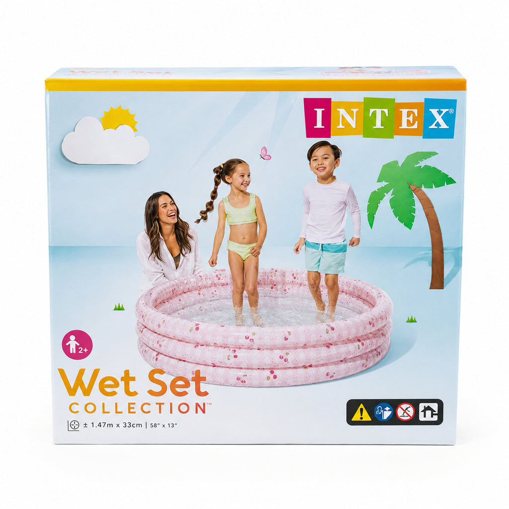 Intex Wet Set Pink Glitter Inflatable Kids Swimming Pool – Family Splash Pool