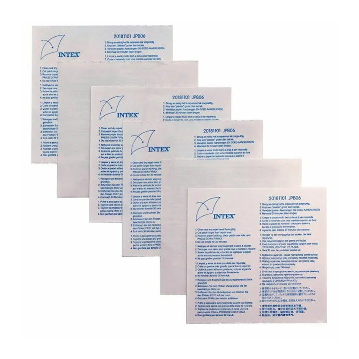 Intex Heavy Duty Pool Repair Patch - 6 Pieces - Fix Puncture of Inflatable Swimming Pool